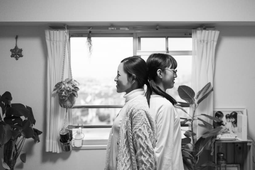 A 2023 Winter milestone: Tessa is thrilled to be officially taller than Mommy, yet still so much to look up to Candy for help